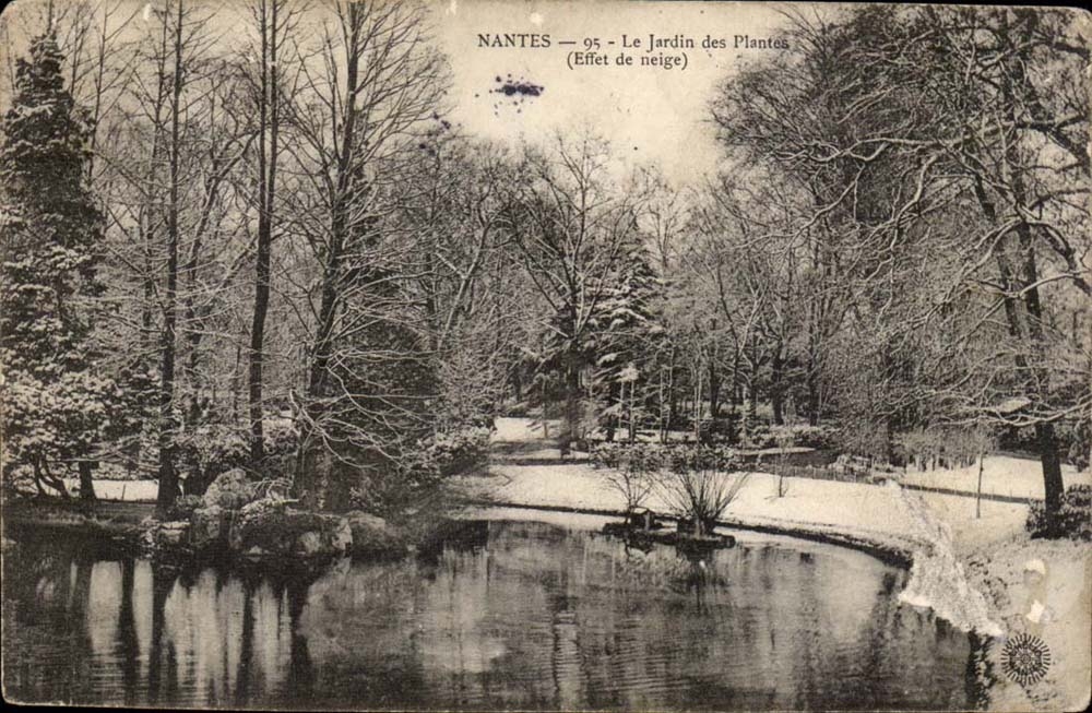 Nantes CPA the botanical garden (effect of snow)