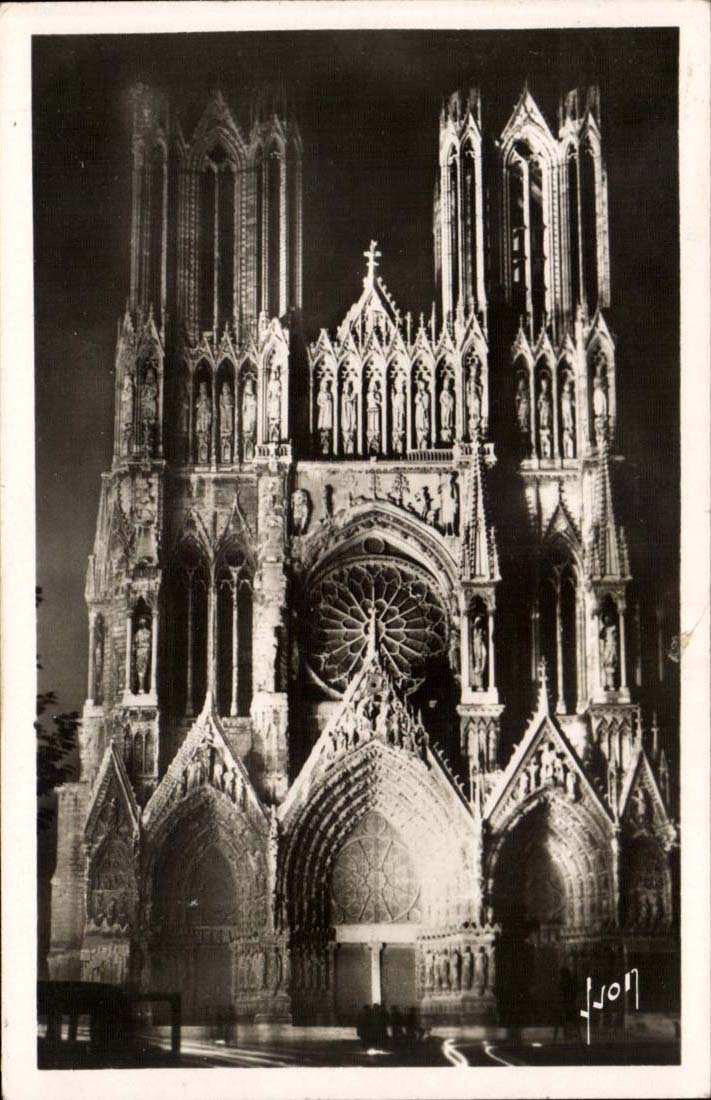 Reims CPA das Kathedrale illuminee