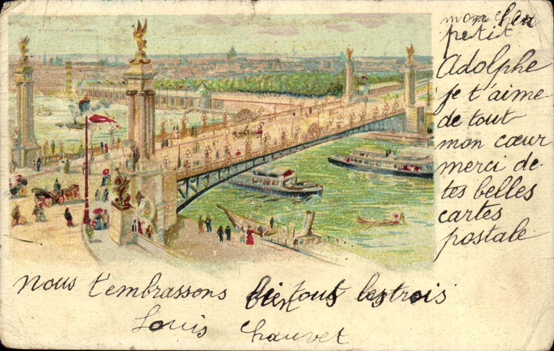 Paris CPA Bridge Alexandre III illustration