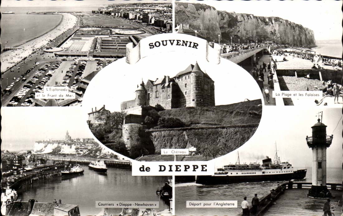 dieppe MODERNE KARTE Andenken-Abfahrt fur England