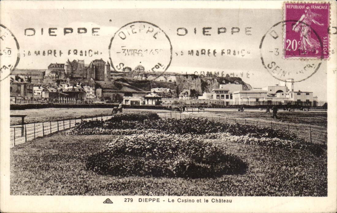 Dieppe CPA das Kasino und das Schloss