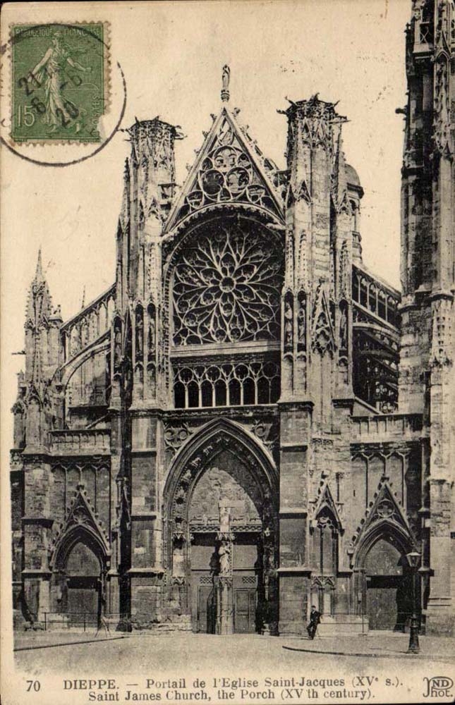Dieppe CPA Gatter der Kirche Saint Jacques