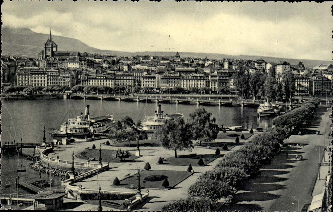 Switzerland CPA Geneva Quay of Mont Blanc