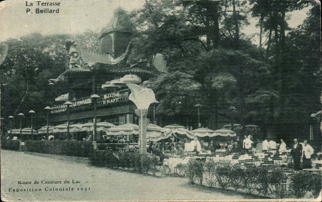 La Terrasse P Beillard CPA Route de ceinture du lac Exposition coloniale 1931