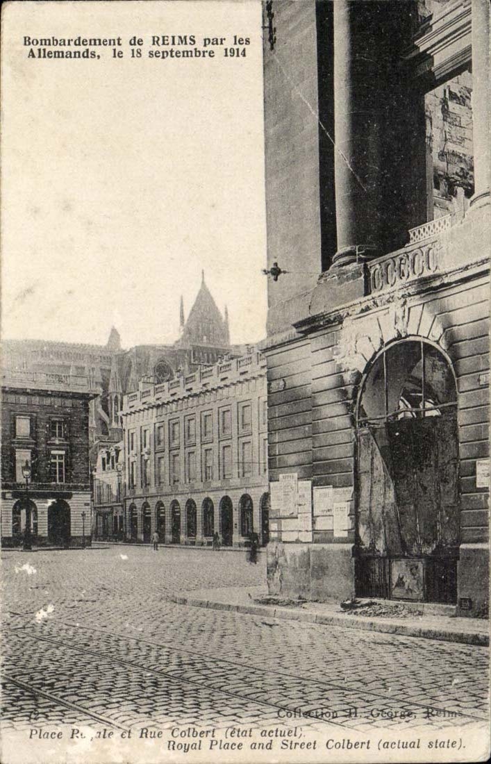 Bombardierung Reims-CPA durch Deutschen am 18 September 1914