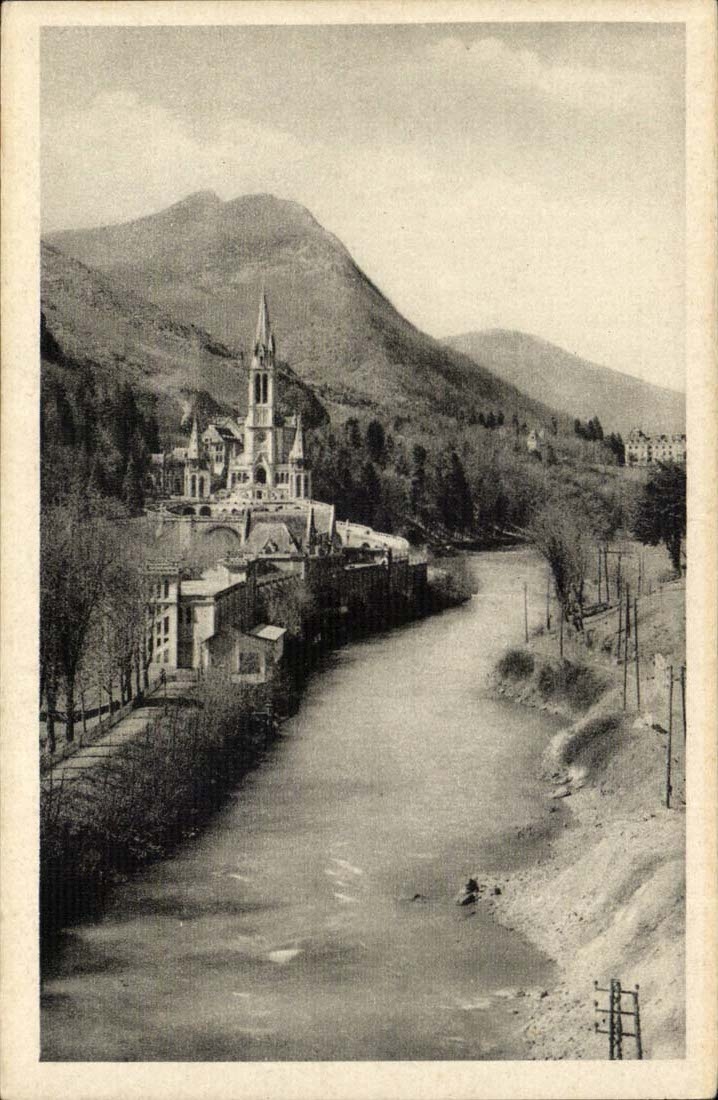 Lourdes CPA the basilica and Gave