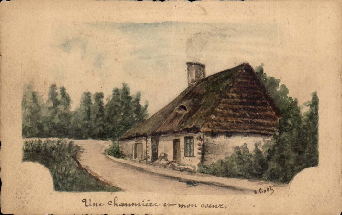 CPA Une chaumiere et mon coeur