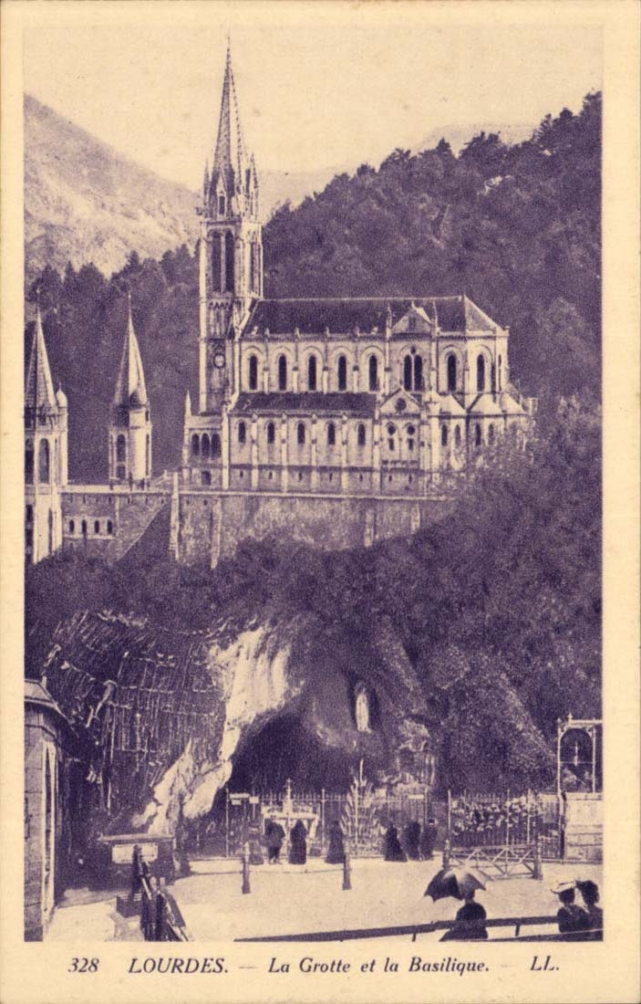Lourdes CPA the cave and the basilica