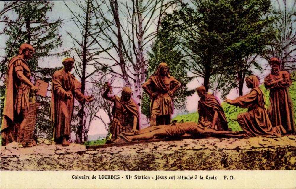 Martyrdom of Lourdes CPA 11th Jesus station is fastener with the Cross