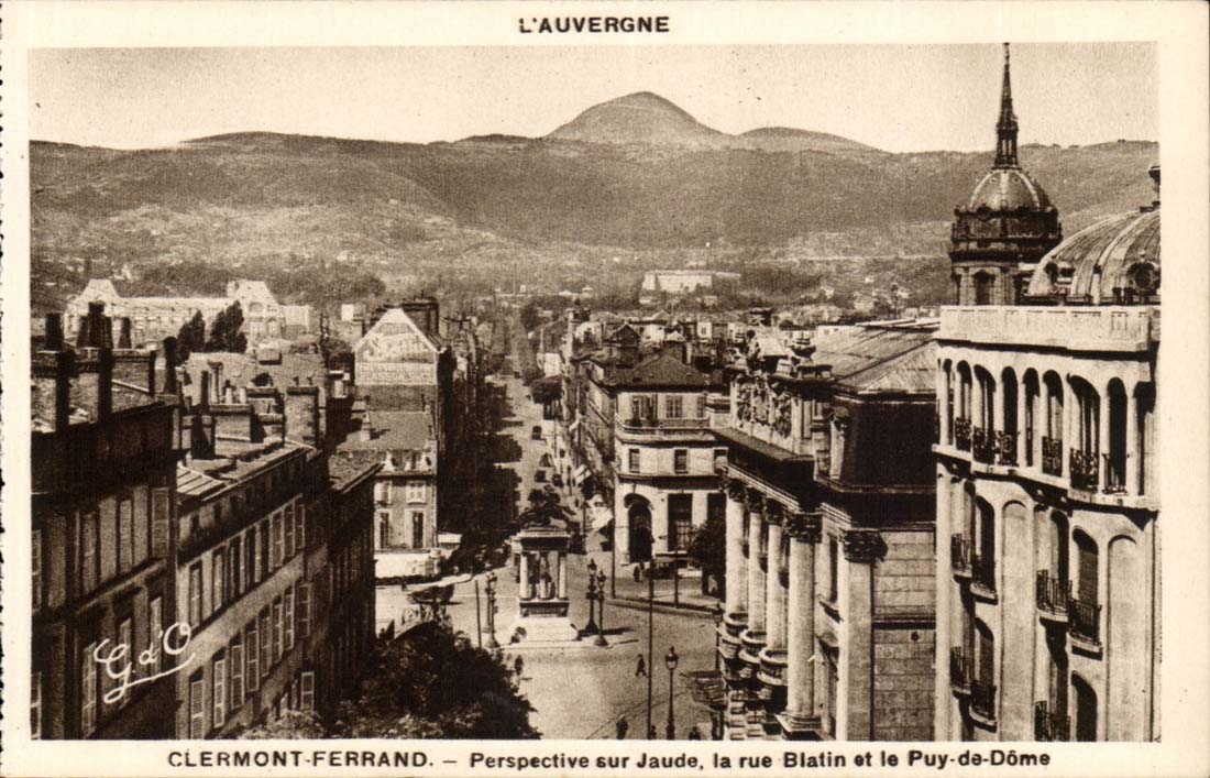 Ansicht Clermont-ferrandCPA uber Jaude die Strasse Blatin und Puy de Dome