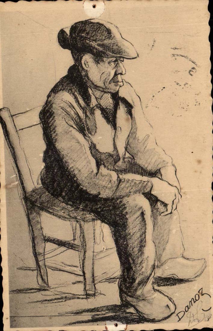 Im Sumpf des Vendee CPA Maraichin in seinem bourrine (Folklore) DAmoz