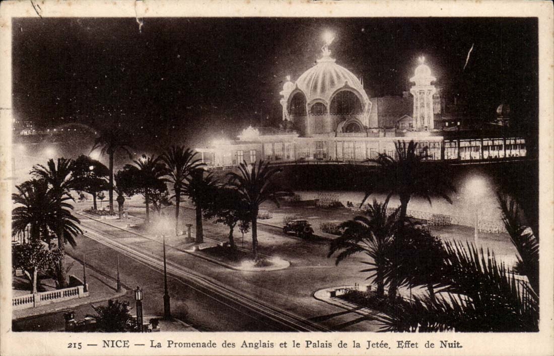 Nice CPA the walk of English and the palate of the Pier Night effect