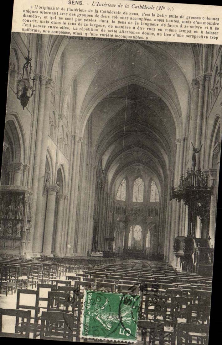 Sens CPA interior of the cathedral