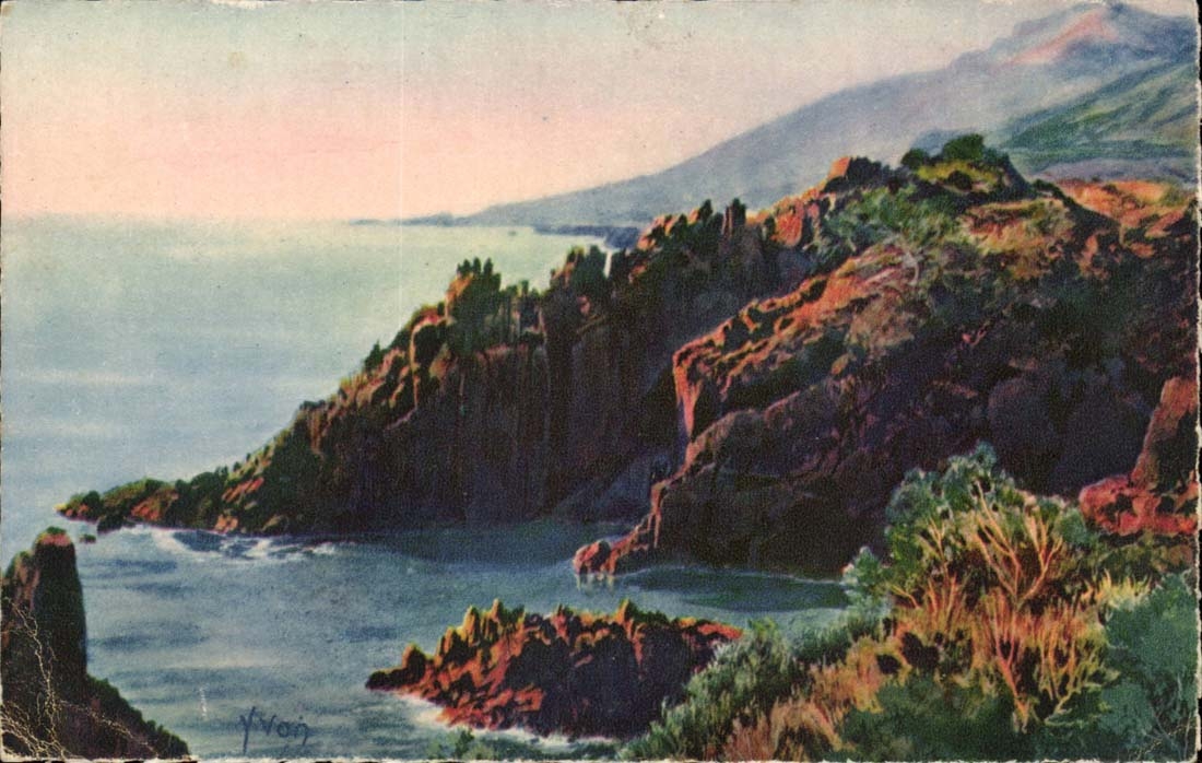 Massazurblau CPA die Felsen von Trayas