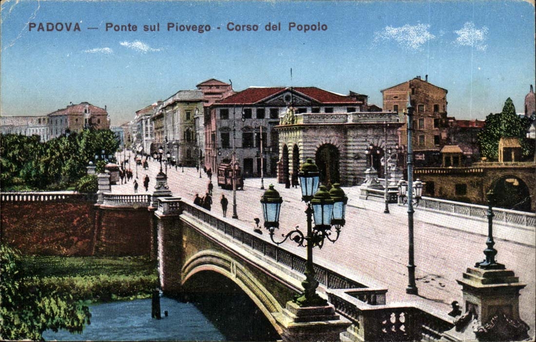 Italy Italia Padova CPA Bridges sul Piovego Corso del Popolo