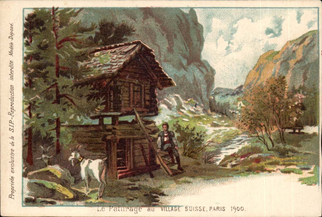 Switzerland CPA the pasture at the Swiss village Fair 1900