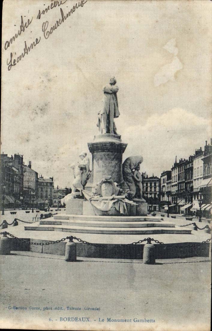 Bordeaux CPA the Gambetta monument
