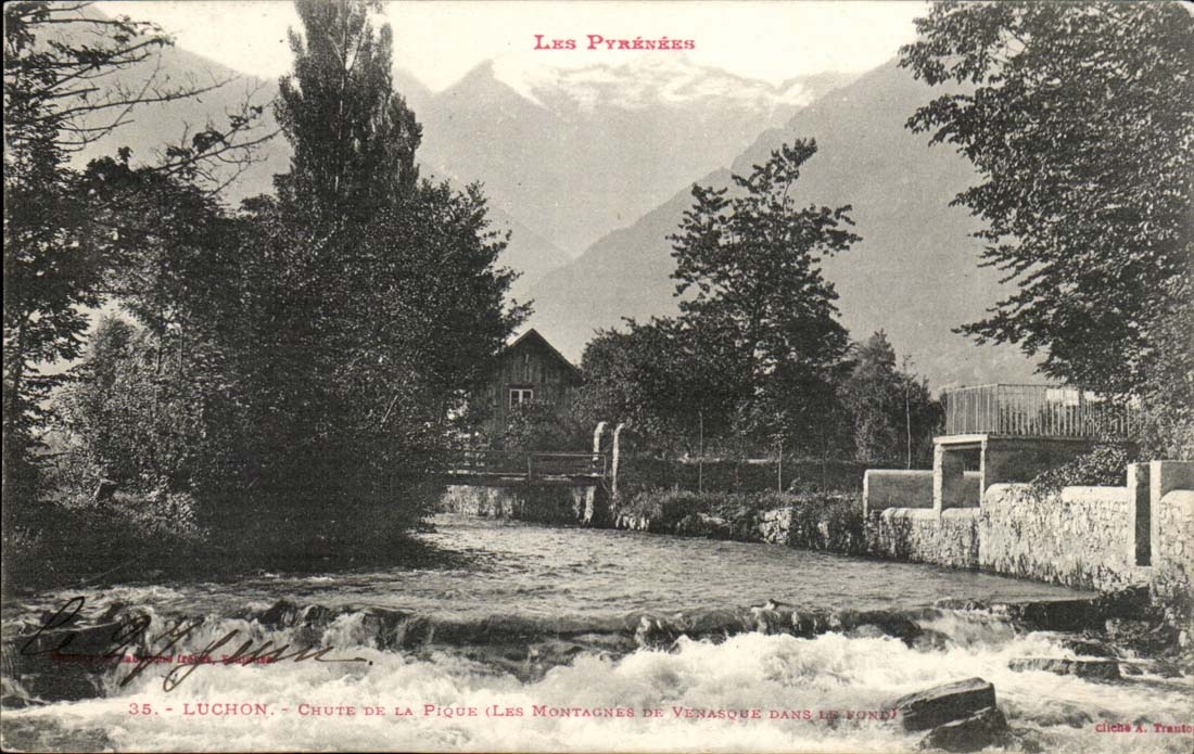 Luchon CPA Falls of the spade (mountains of Vignasque in the content)