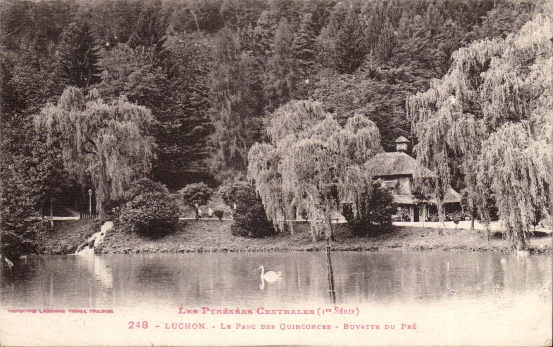 Luchon CPA the park of the Quincunxes Refreshment bar of pre