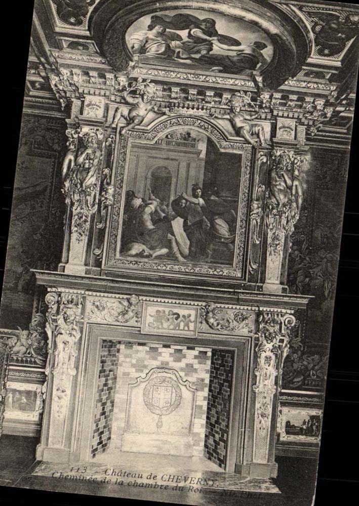 CPA Schloss des Cheverny Kamins des Raumes vom oi