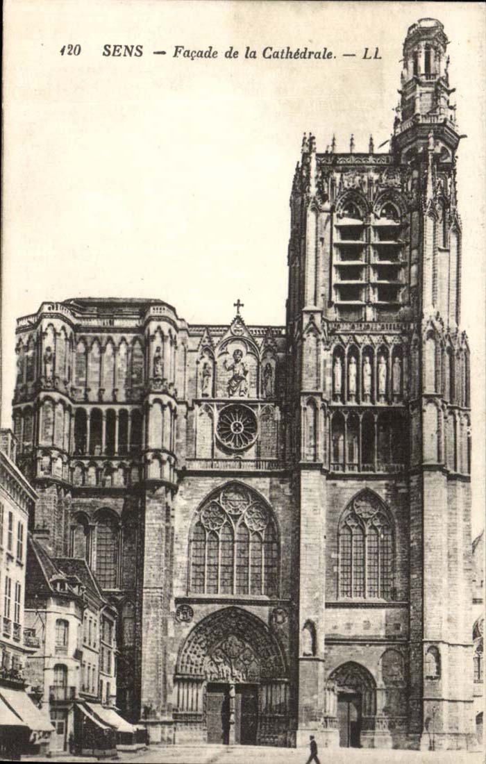 Sens CPA Frontage of the cathedral