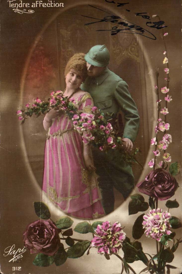 Tender CPA Fantasy Militaria affection