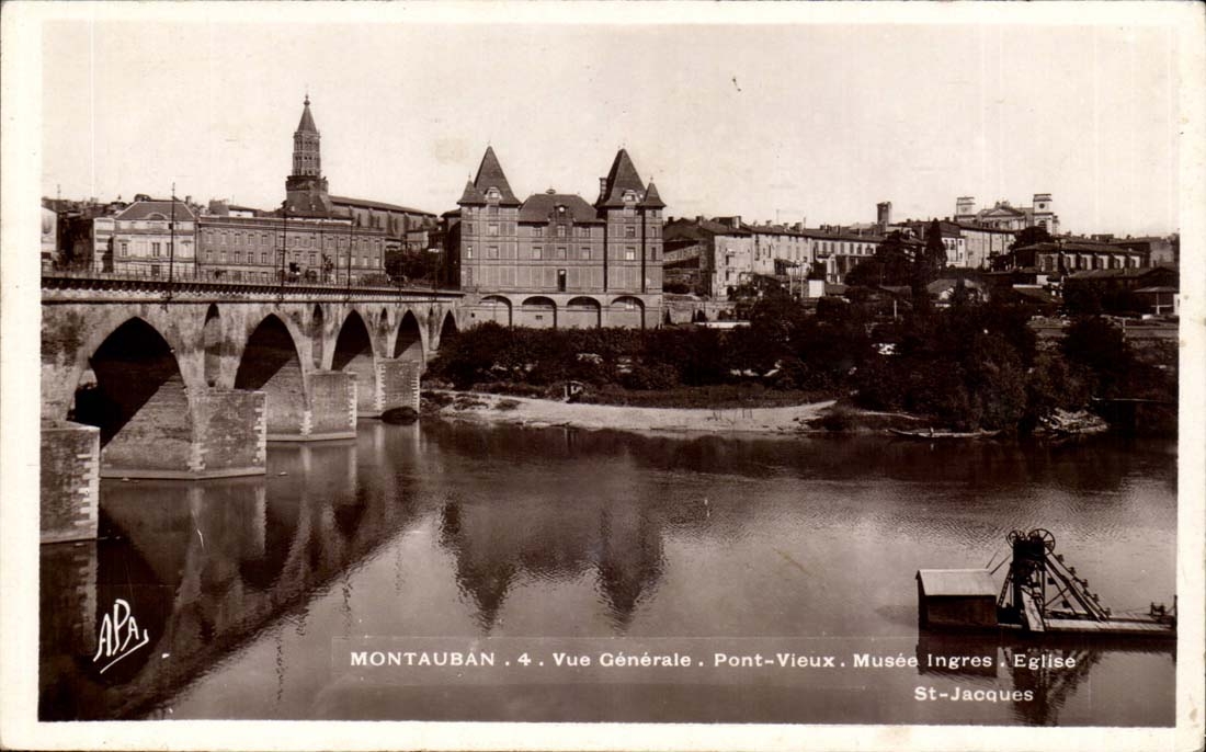 Montauban CPA View bridge old Museum Ingres Church