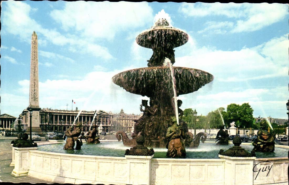 Strahl Paris-CPA des Wassers eines Brunnens des Ortes vom Harmonie Obelisk von Louqsor
