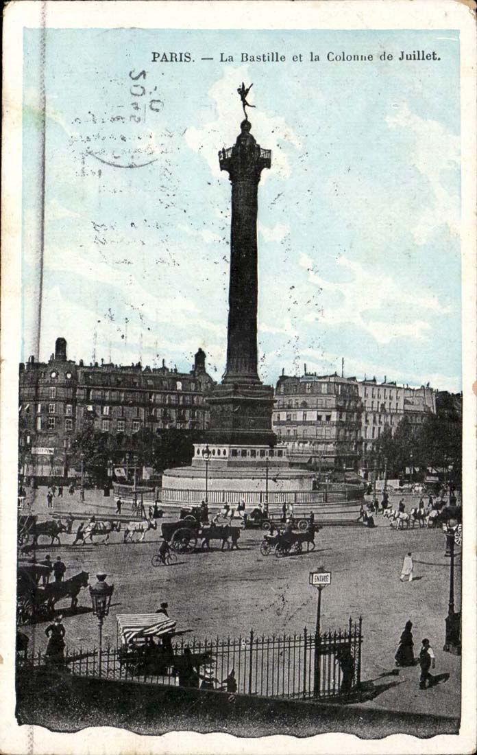 Paris-Nacht CPA setzt Bastille und Spalte Juli