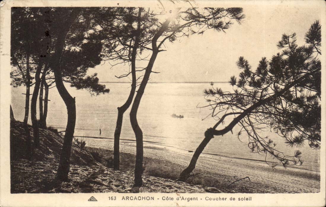 Arcachon CPA Cote d'argent Coucher de soleil