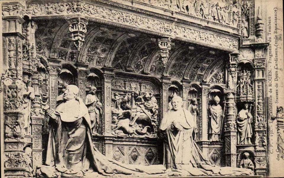 Cathedral of Rouen CPA Fragment of tomb of the cardinals