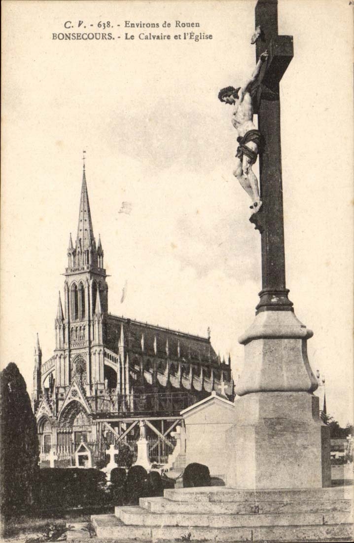 Surroundings of Rouen Bonsecours CPA the martyrdom and the church