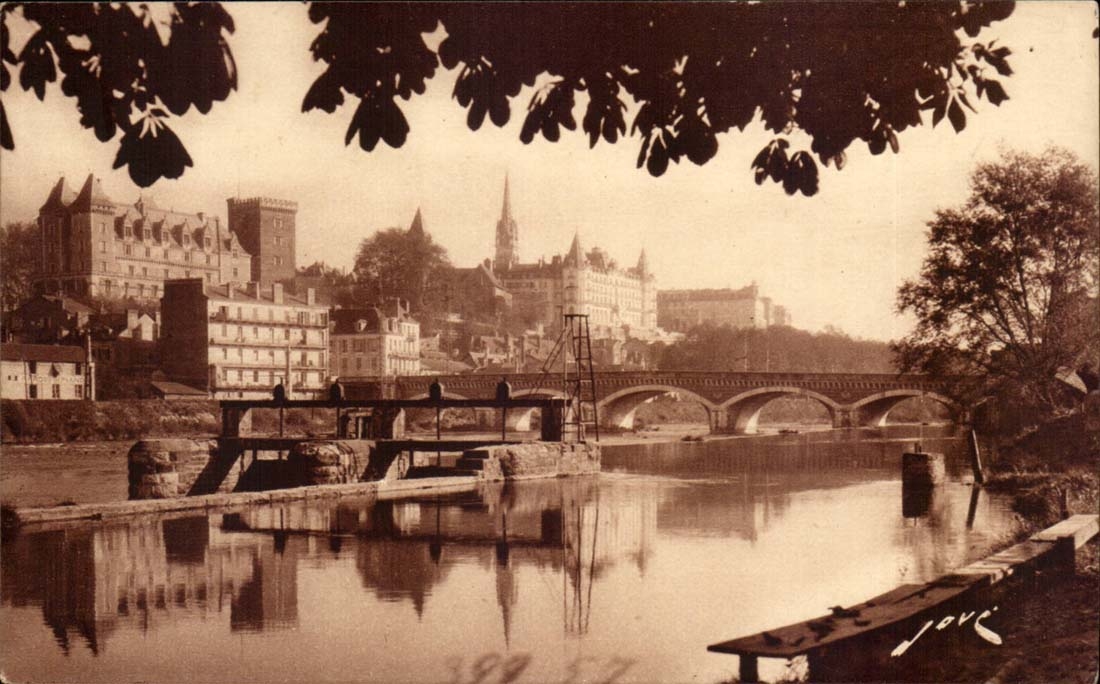 Pau CPA welches das Schloss Henri IV gesehen vom Bank gaiche von gab