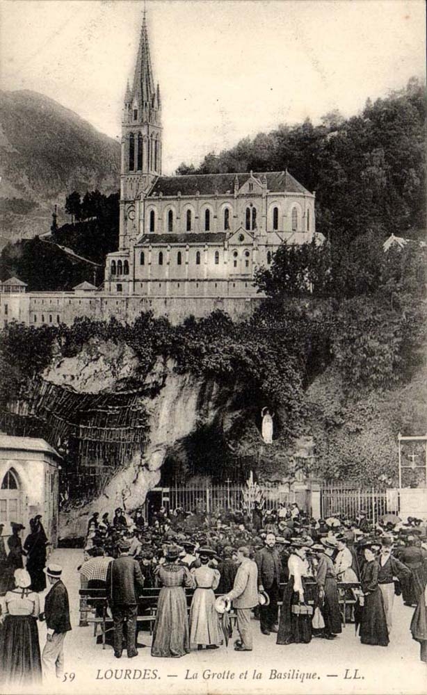 Lourdes CPA the cave and the basilica