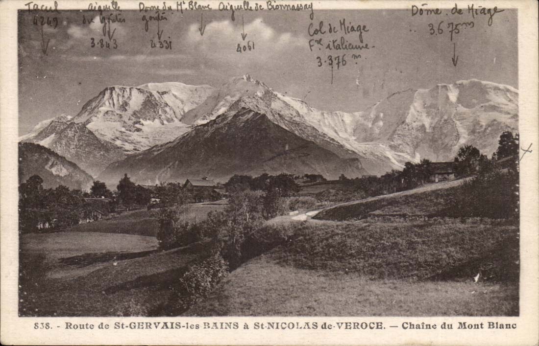 Weg de St Gervais hat les Bains Einfassung Blanc Stnicolas de Veroce CPA Chaine