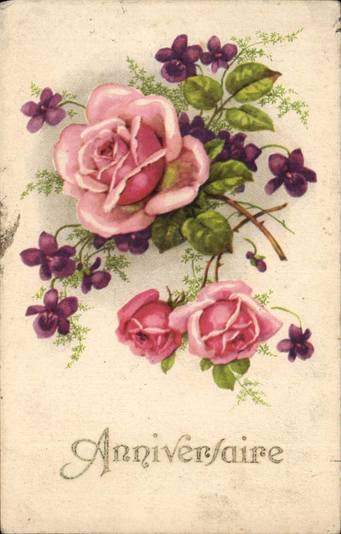 CPA Fantasy Birthday Flowers Roses