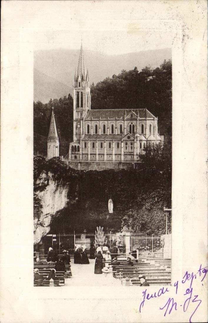 Lourdes CPA the basilica and the cave
