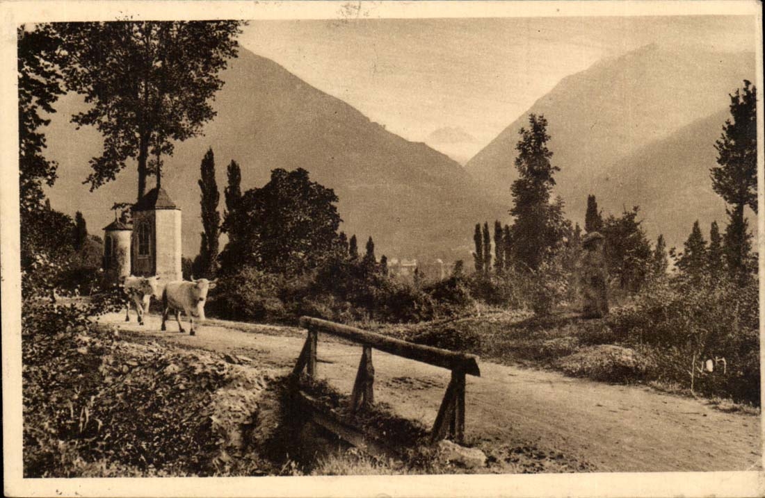 Argeles CPA Road of Beaucens (bottom gorges with Cauterets)