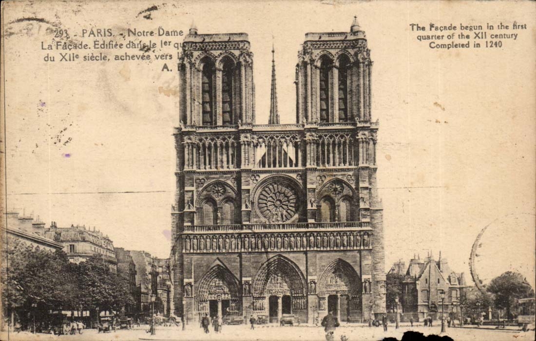 Paris CPA Notre Dame La facade
