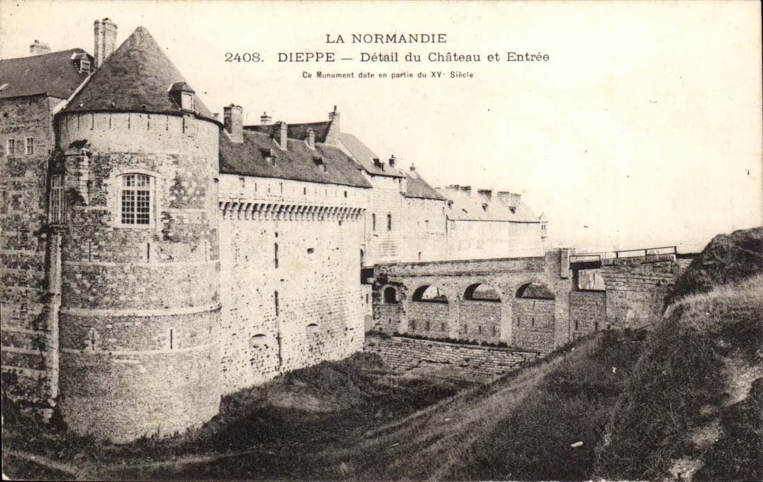 Dieppe CPA Detail des Schlosses und des Hereinkommens