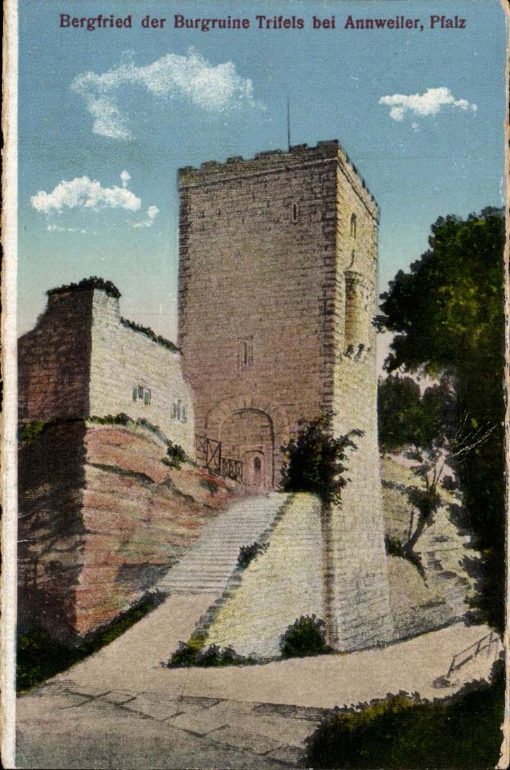 CPA Bergfried der Burgruine Trifels bei Annweiler Pfalz