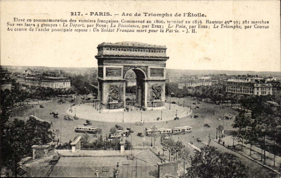 Paris CPA Arc de Triomphe of Etoile