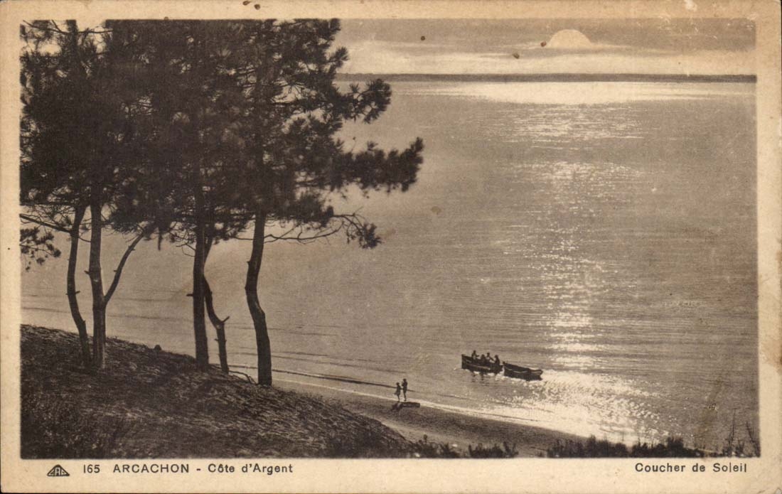 Arcachon CPA Cote d'argent Coucher de soleil