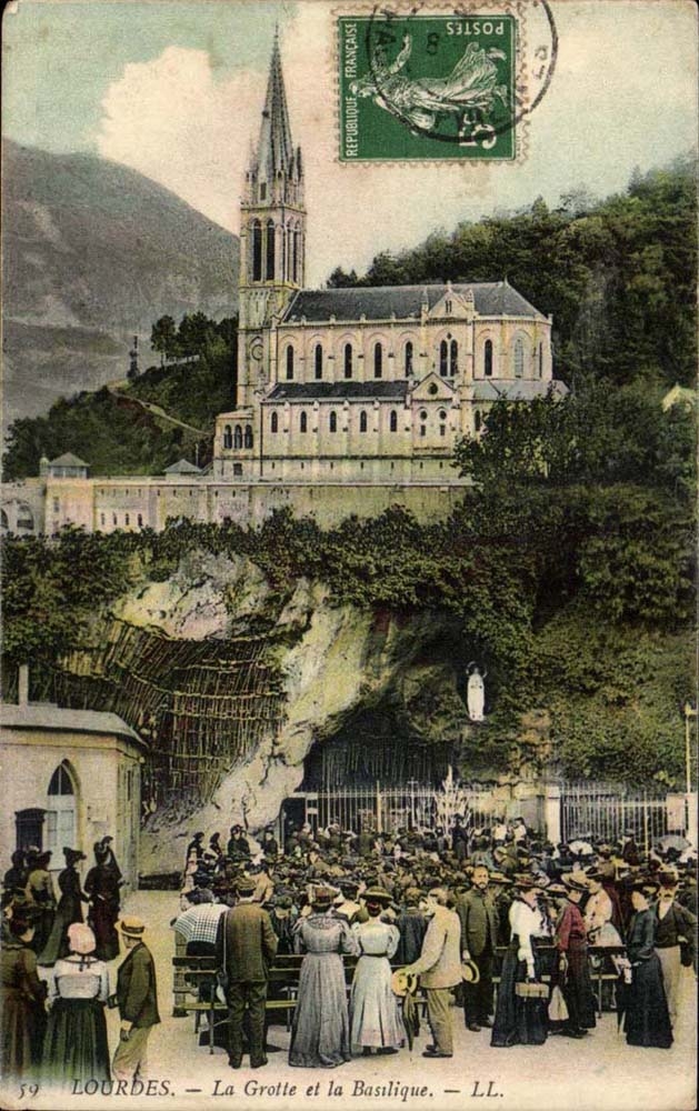 Lourdes CPA the cave and the basilica