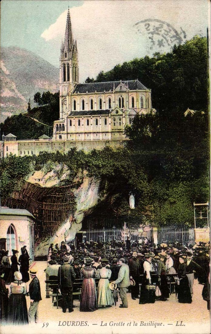 Lourdes CPA the cave and the basilica
