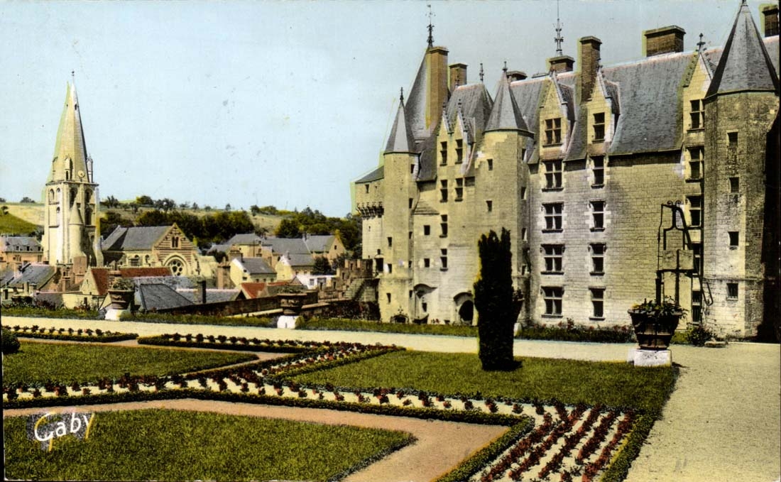 Langeais CPA die Kirche und das Schloss