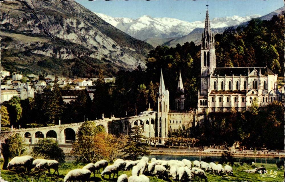 Lourdes CPA the basilica and the peak of Jer