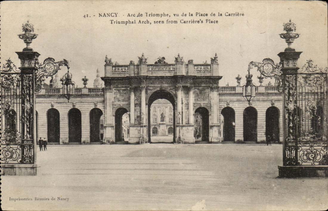 Nancy CPA Arc de triomphe vu de la place de la Carriere