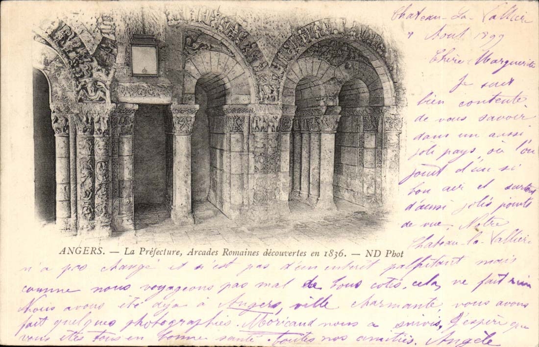 Angers CPA the prefecture Roman arcades discovered in 1836