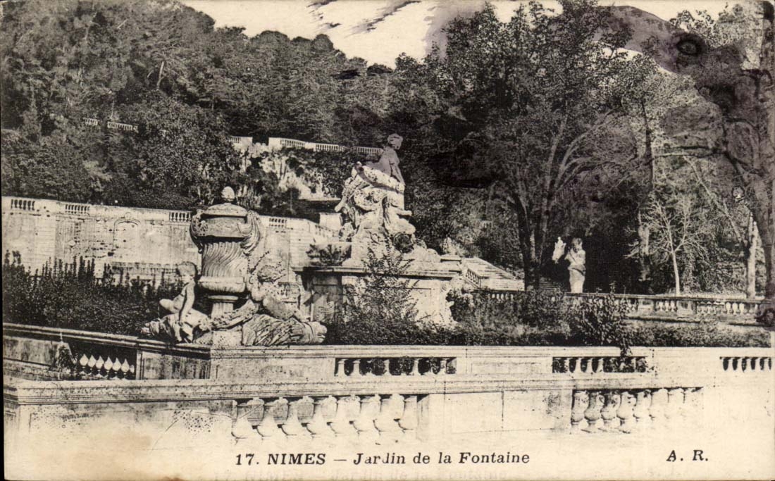 Nimes - Garten des Brunnens - CPA